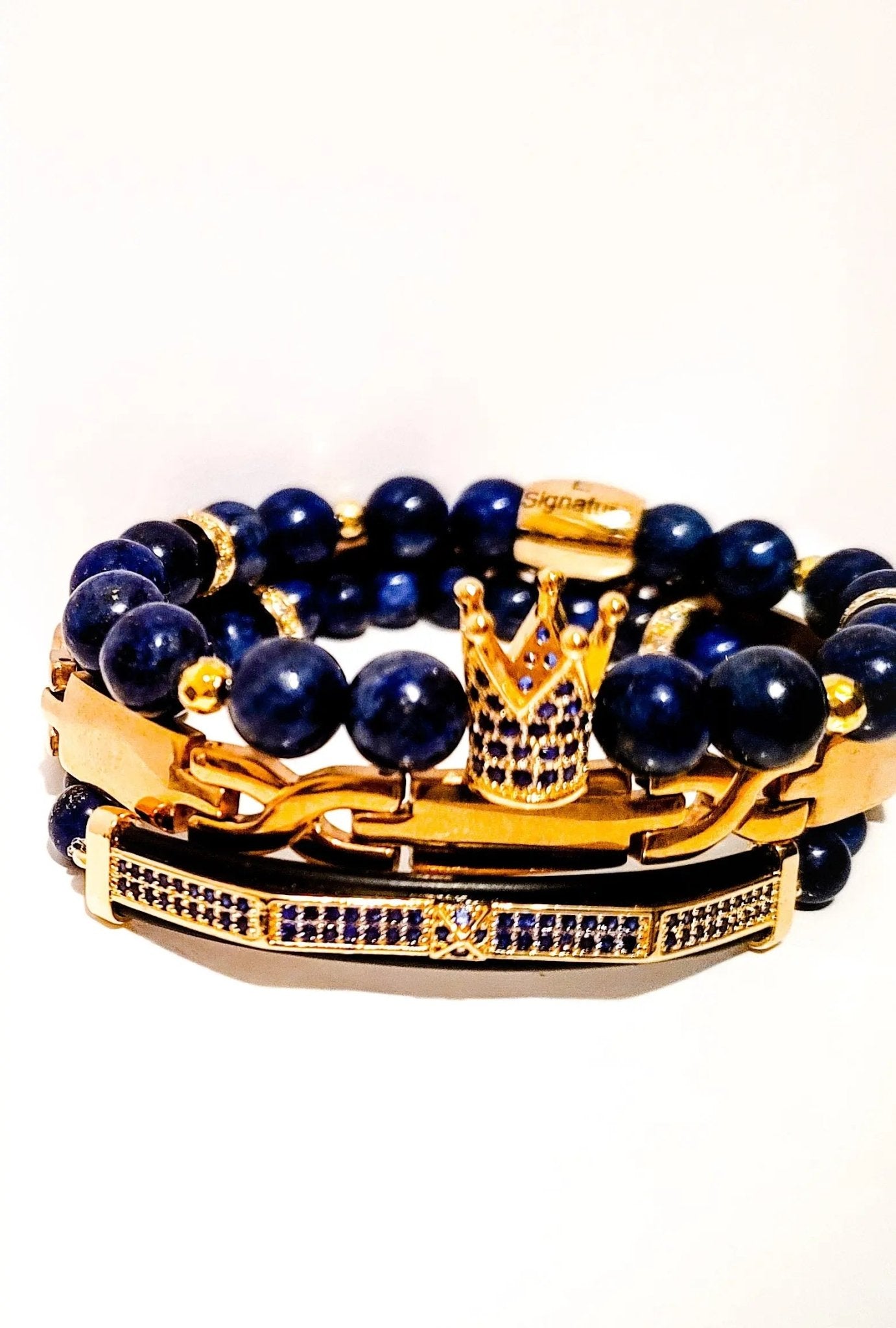 Luxurious Royal Gold Crown Bracelet Set