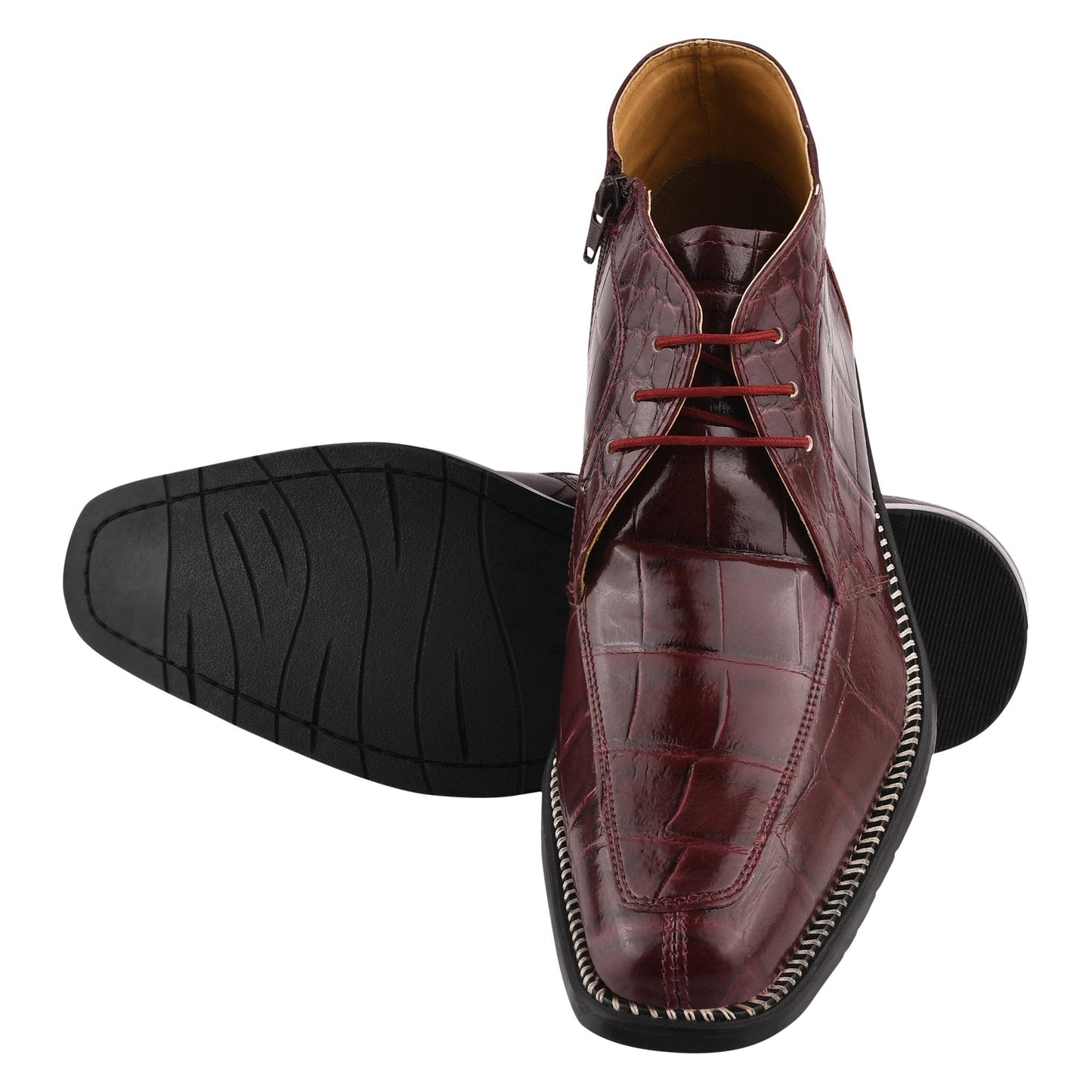 Stylish Men’s Genuine Leather Lace-Up Boots