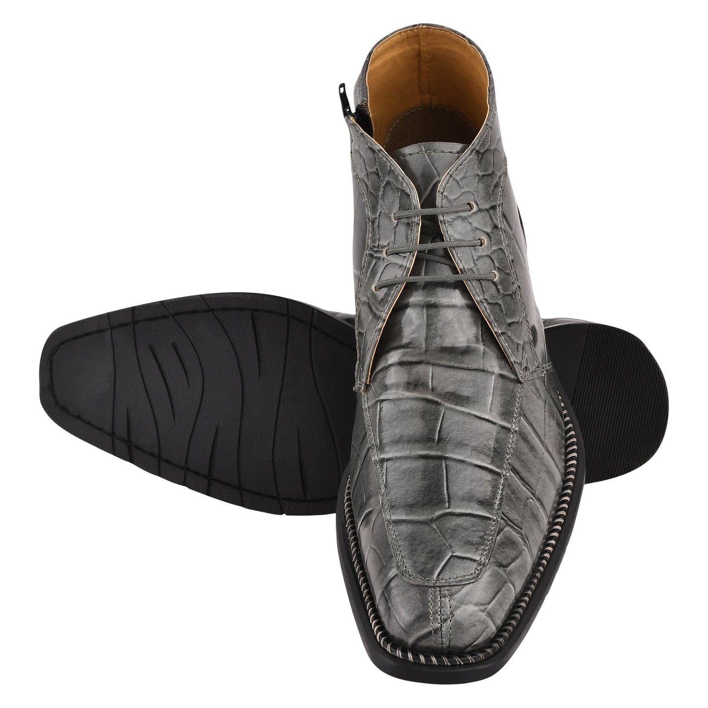 Stylish Men’s Genuine Leather Lace-Up Boots