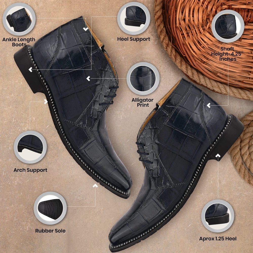 Stylish Men’s Genuine Leather Lace-Up Boots