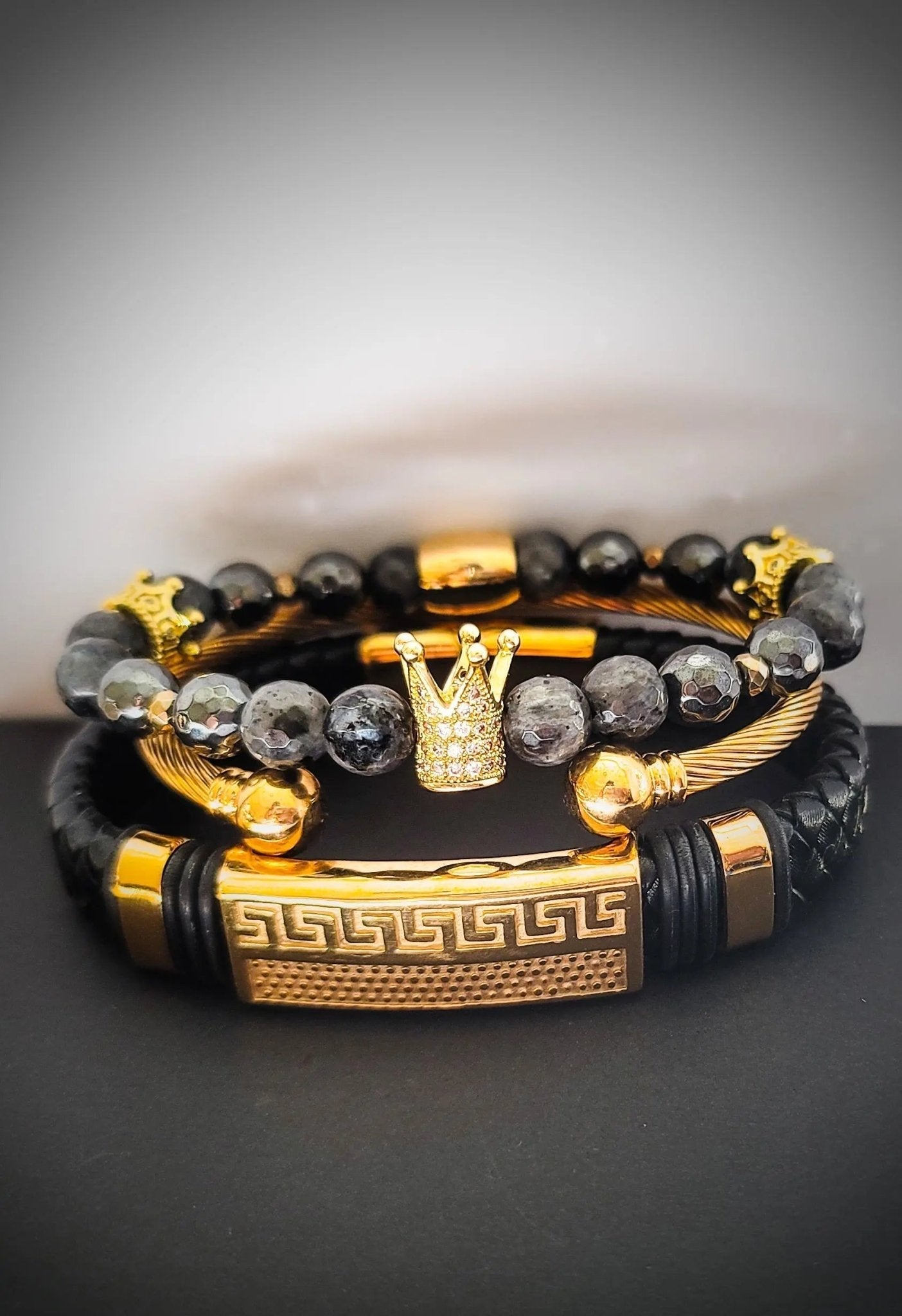 Energizing Larvikite Crown Bracelet