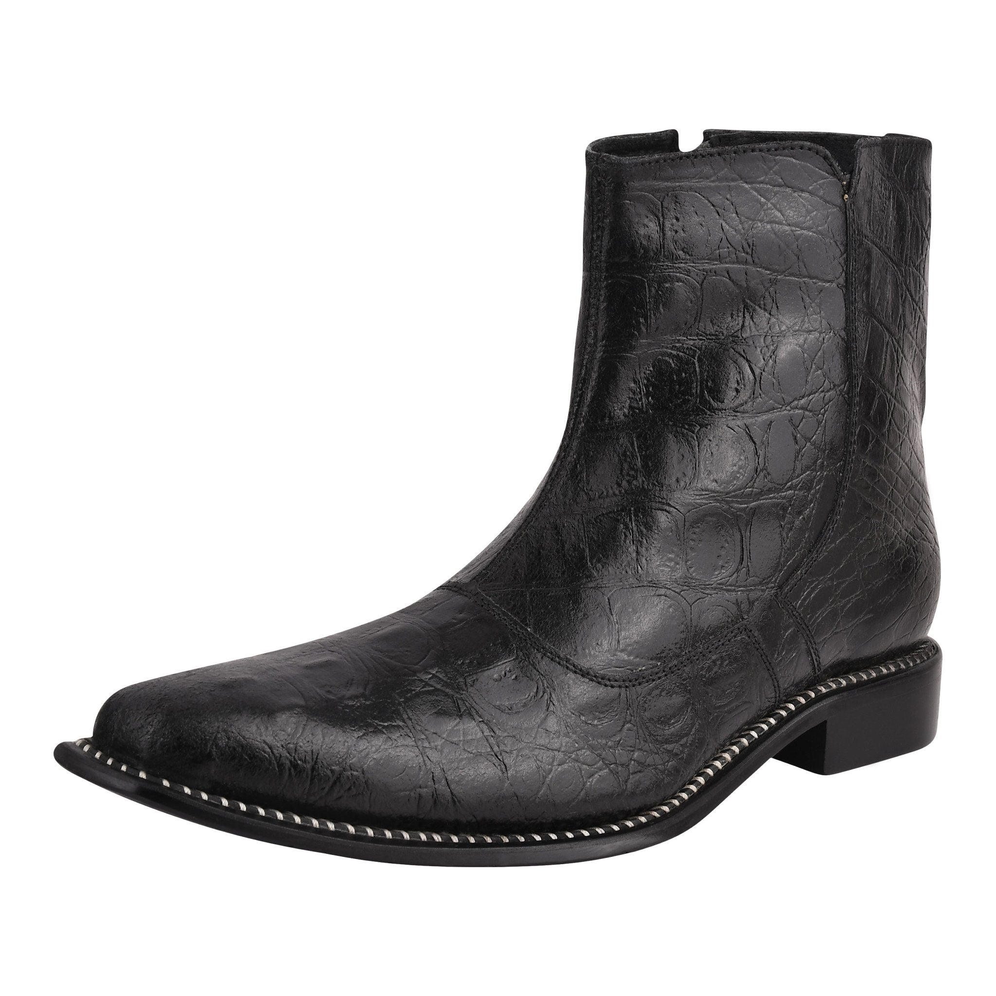 High Heel Ankle Boots - Side Zip Suede & Leather main image 1