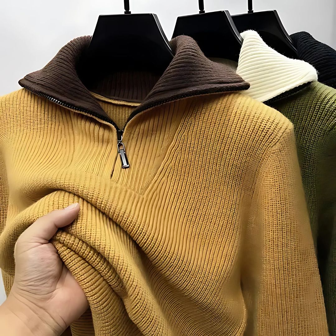 Stylish Men's Reversible High Neck Sweater for Versatile Fashion