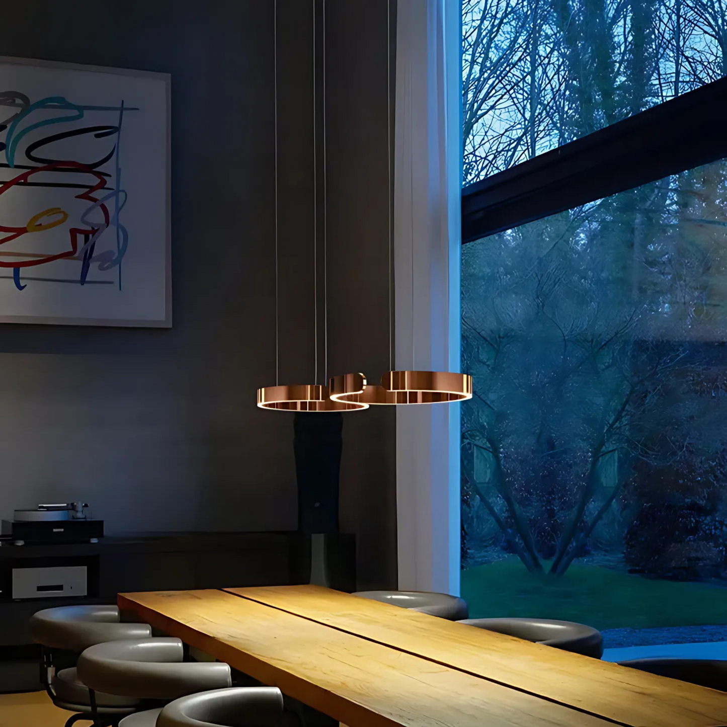 Chic Contemporary Halo Pendant Light