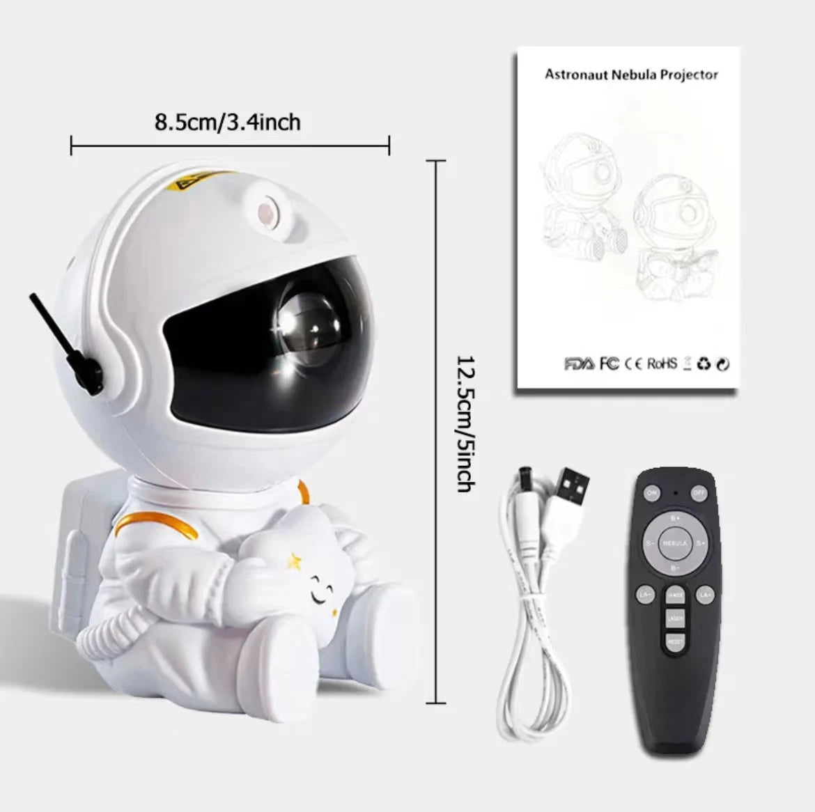 Rocket Astronaut LED Star Galaxies Projector Night Light