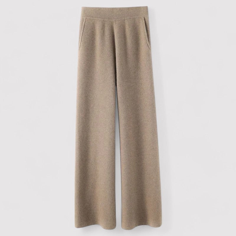 Luxe Cashmere Wide Leg Sweatpants with High Waist for Women