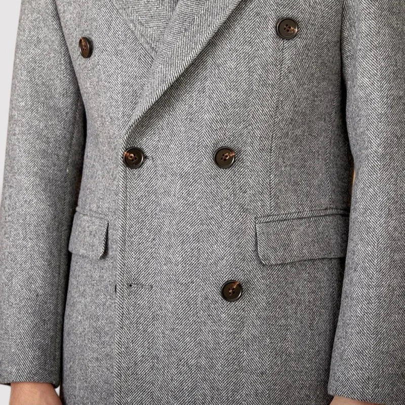 Stylish Men's Double-Breasted Wool Winter Coat