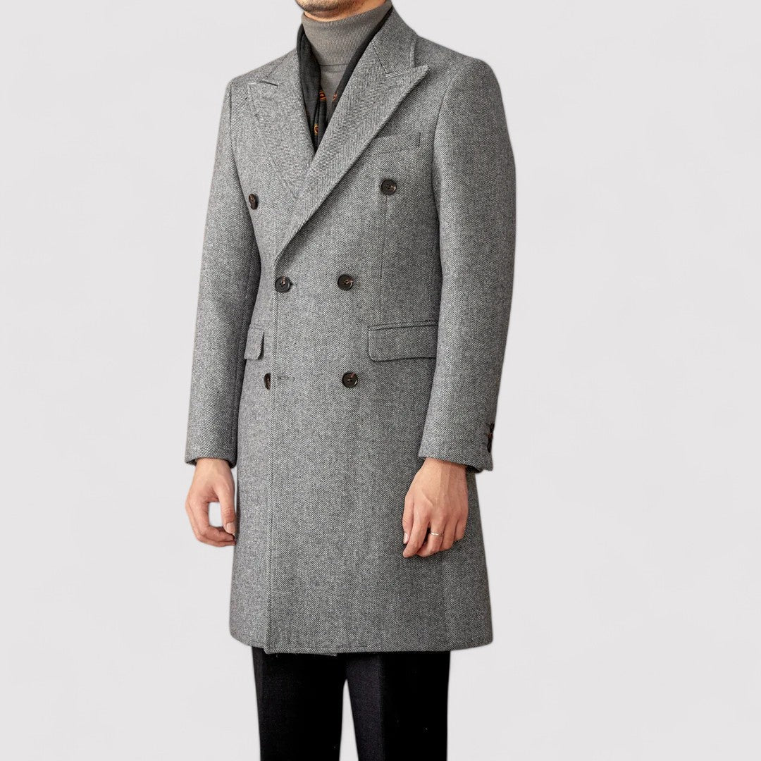 Stylish Men's Double-Breasted Wool Winter Coat