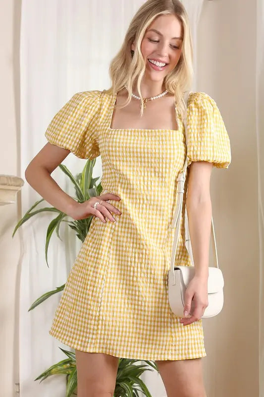 Charming Gingham Lilou Back Strap Dress