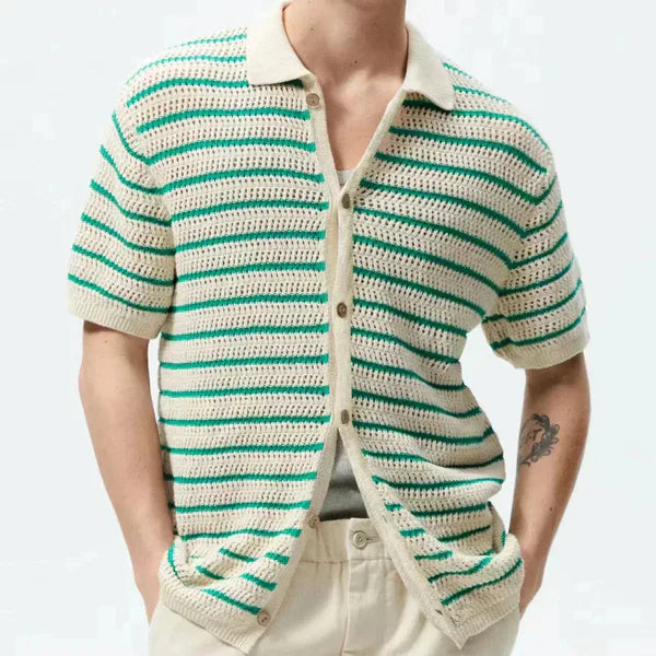 Elevate Your Style with the Marbella Knit Button-Up Shirt