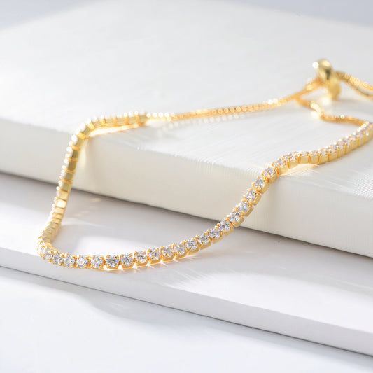 Exquisite 18K Gold Plated Sterling Silver Bracelet