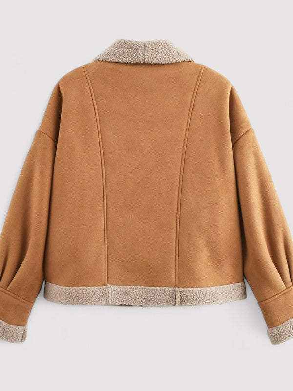 Elegance Redefined | Women's Luxurious Shearling Jacket with Plush Interior